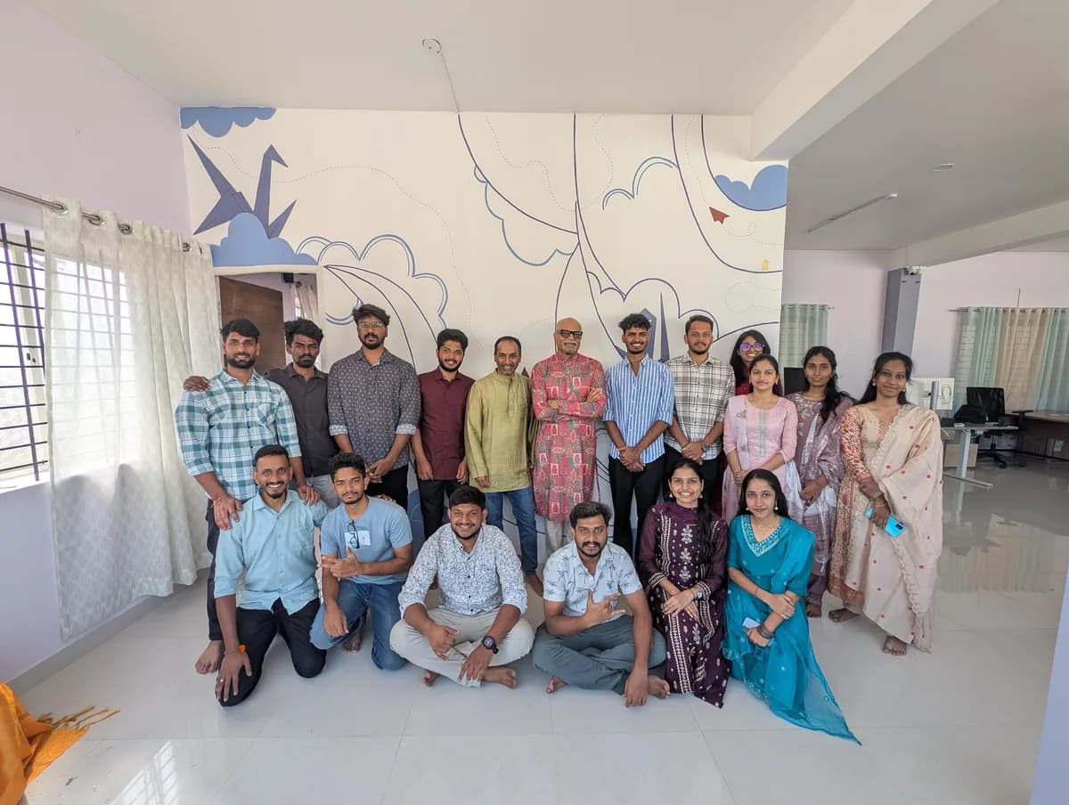 The full Creo team gathered together for a group photo in the studio